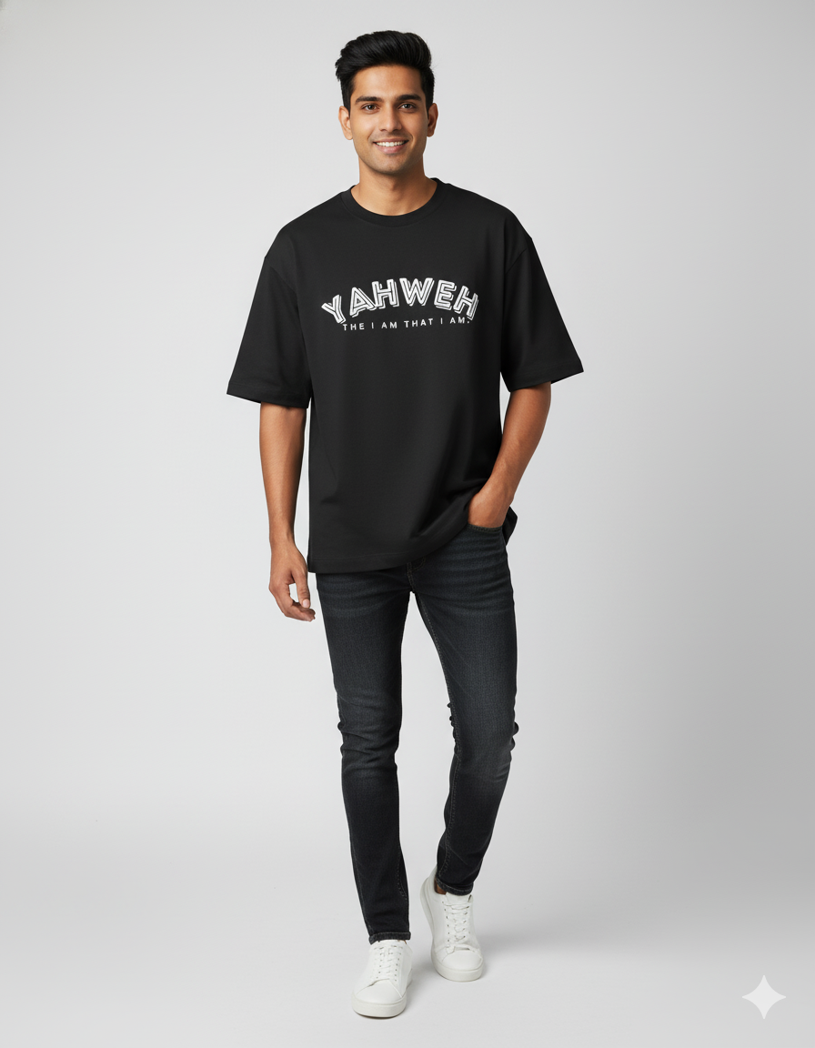 Black YAHWEH Oversized tshirt