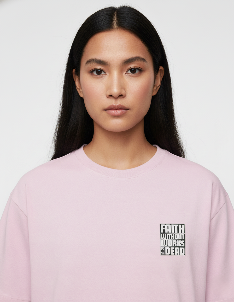 Light Baby Pink Unisex Oversized Tshirt Faith
