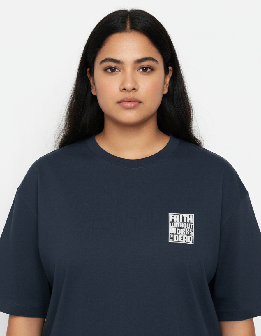 NavyBlue Unisex Oversized Tshirt Faith