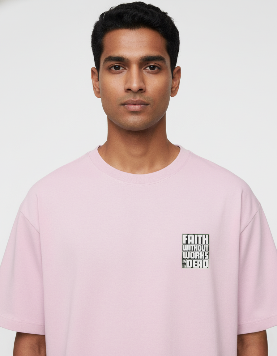 Light Baby Pink Unisex Oversized Tshirt Faith
