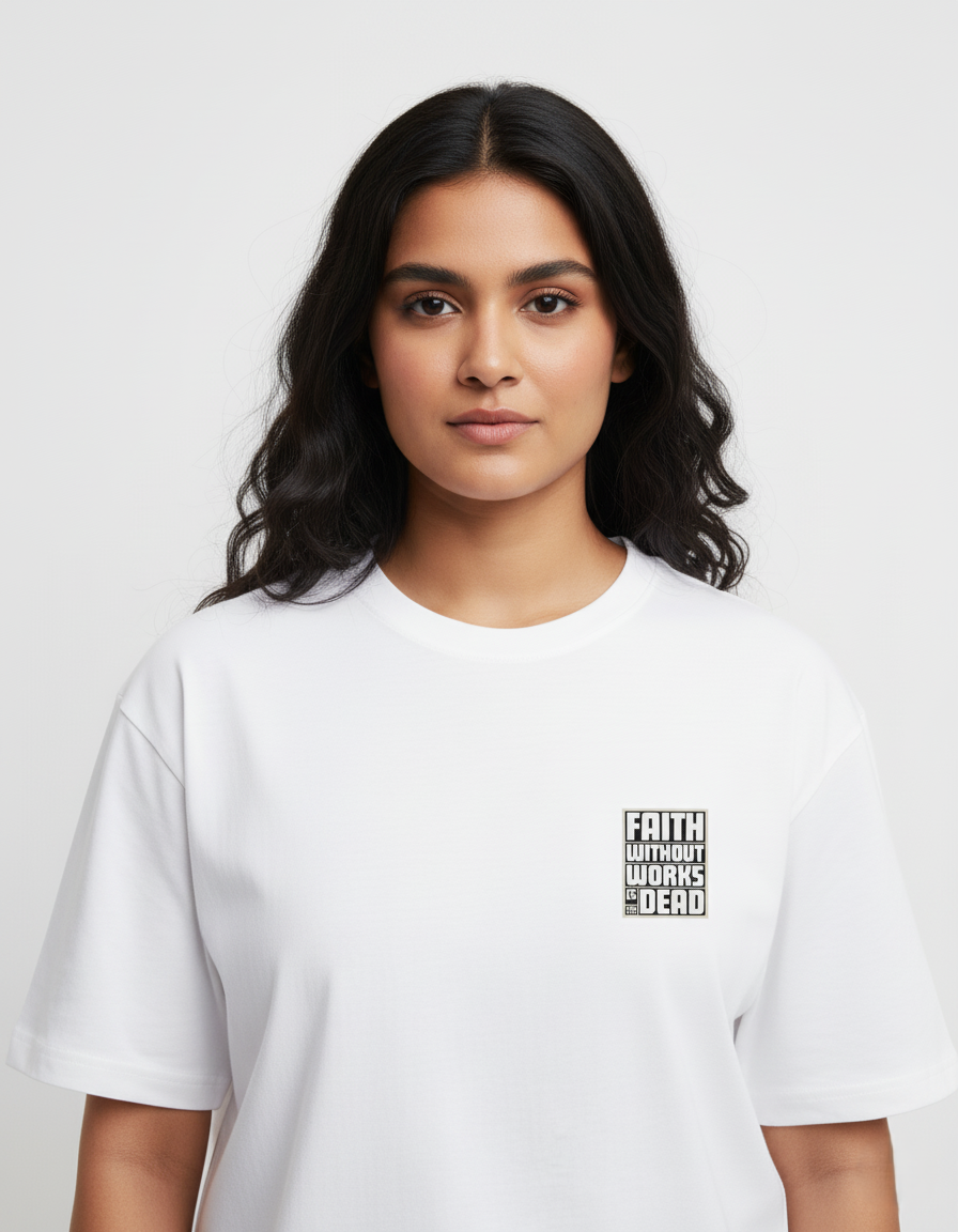 White Unisex Oversized Tshirt Faith