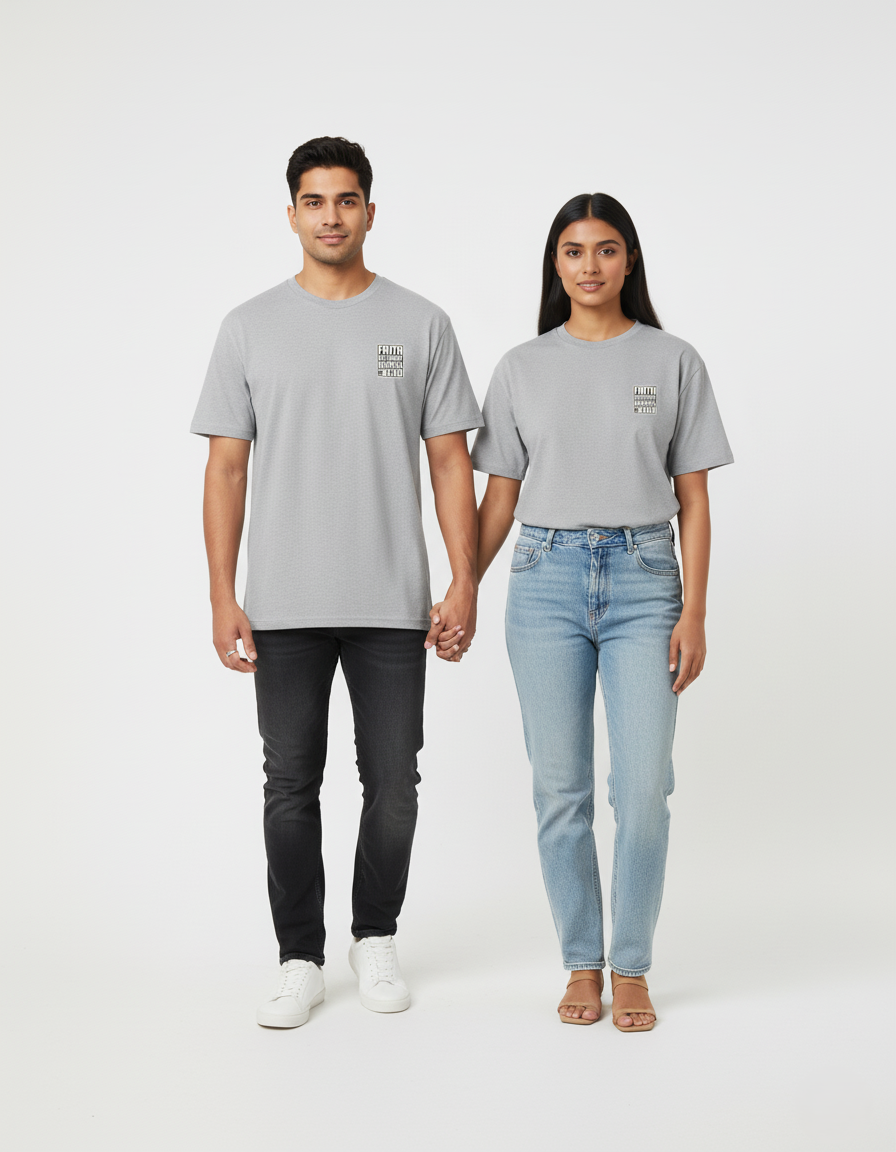 Grey Melange Unisex Oversized Tshirt Faith