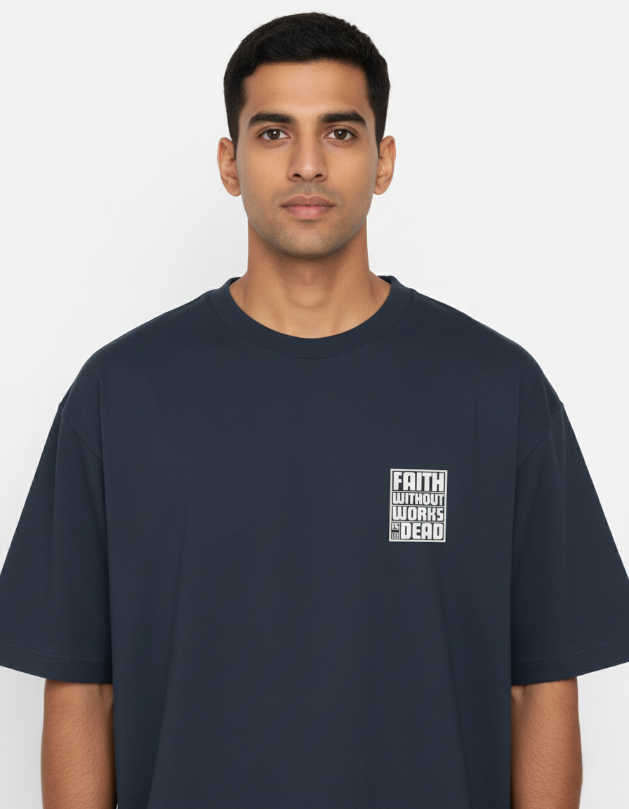 NavyBlue Unisex Oversized Tshirt Faith