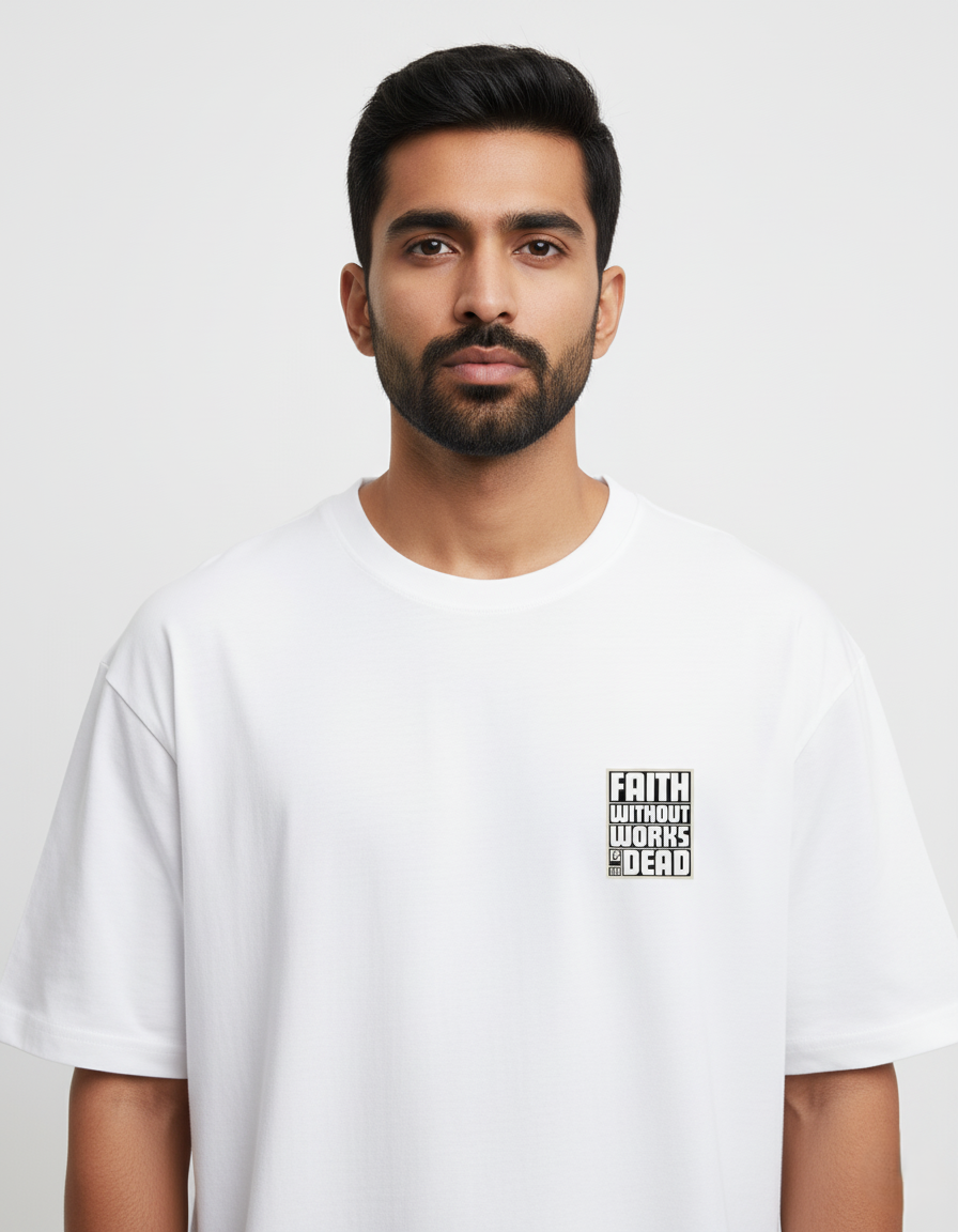 White Unisex Oversized Tshirt Faith
