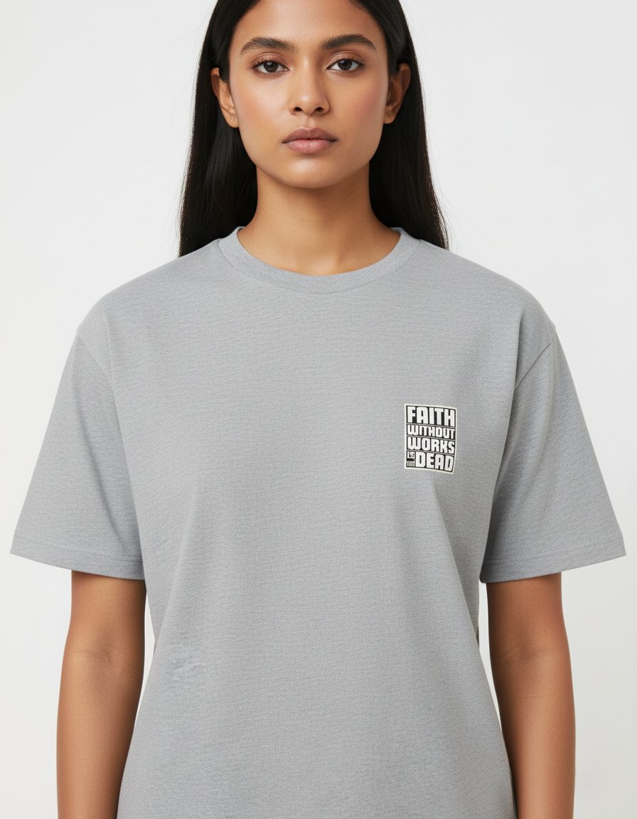 Grey Melange Unisex Oversized Tshirt Faith