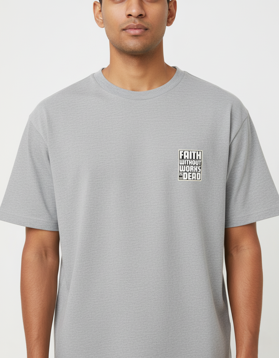 Grey Melange Unisex Oversized Tshirt Faith