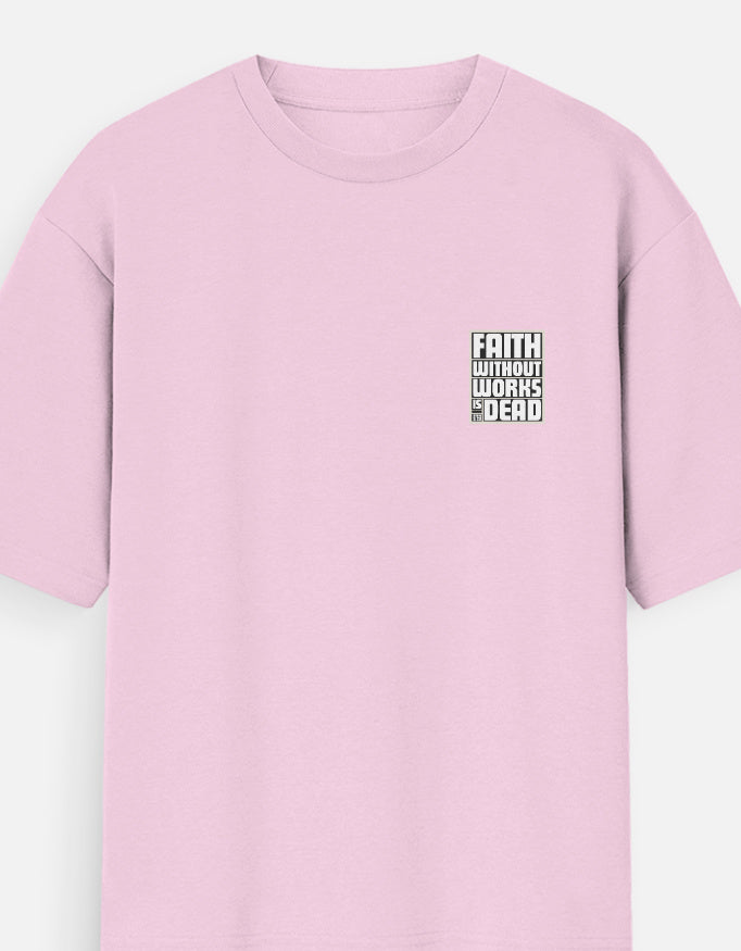 Light Baby Pink Unisex Oversized Tshirt Faith