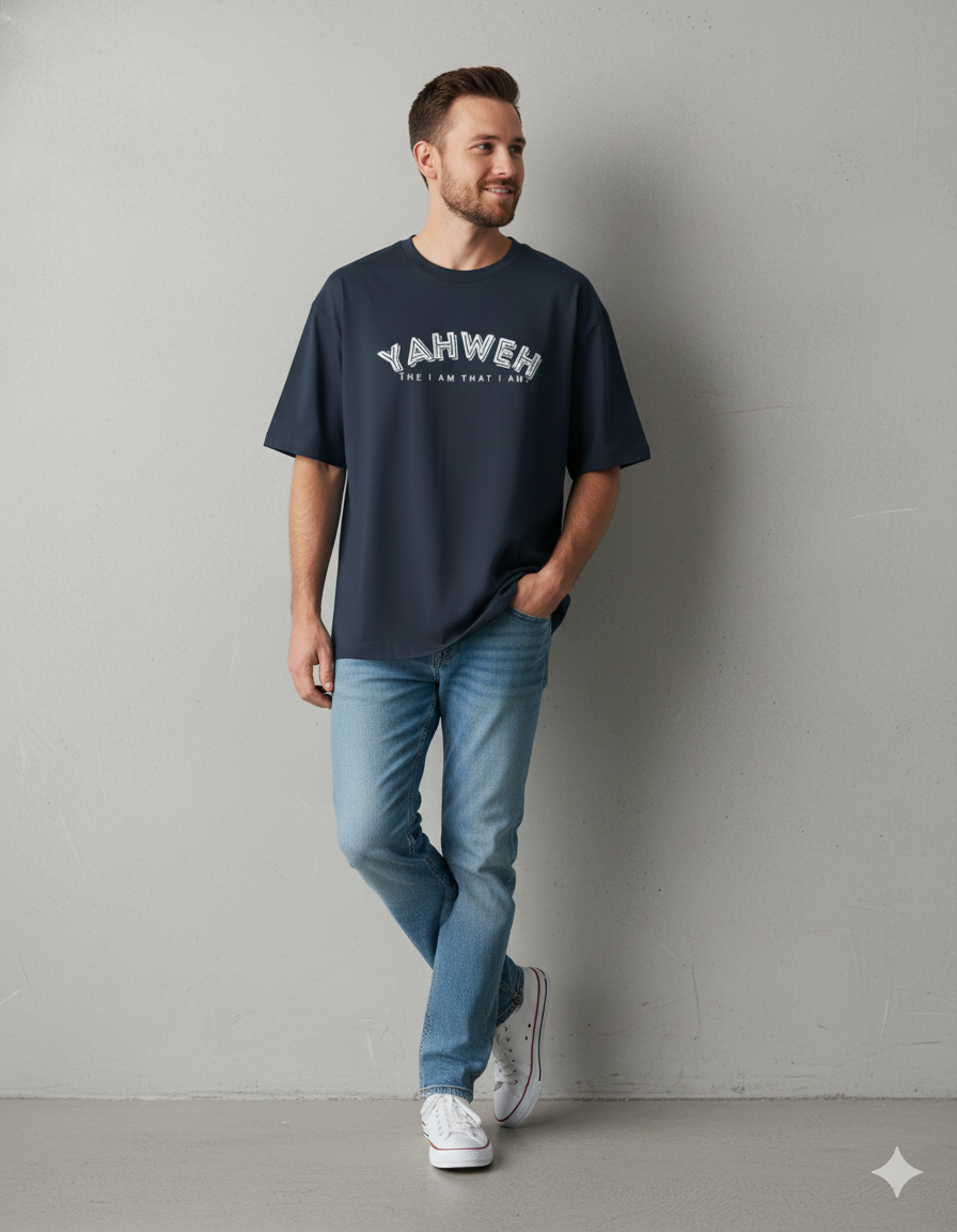 NavyBlue YAHWEH Oversized tshirt